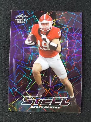 2023 Leaf Trinity Steel S-14 Brock Bowers Purple Laser /49