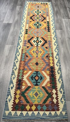 Vintage Kelim Traditionell Handgefertigt Orientalisch Wolle Kelim 10ftx2ft8in 303cmx78cm