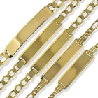 9CT GOLD IDENTITY BRACELET FREE ENGRAVING CURB ID PLATE LADIES GENTS CHILDS BOX