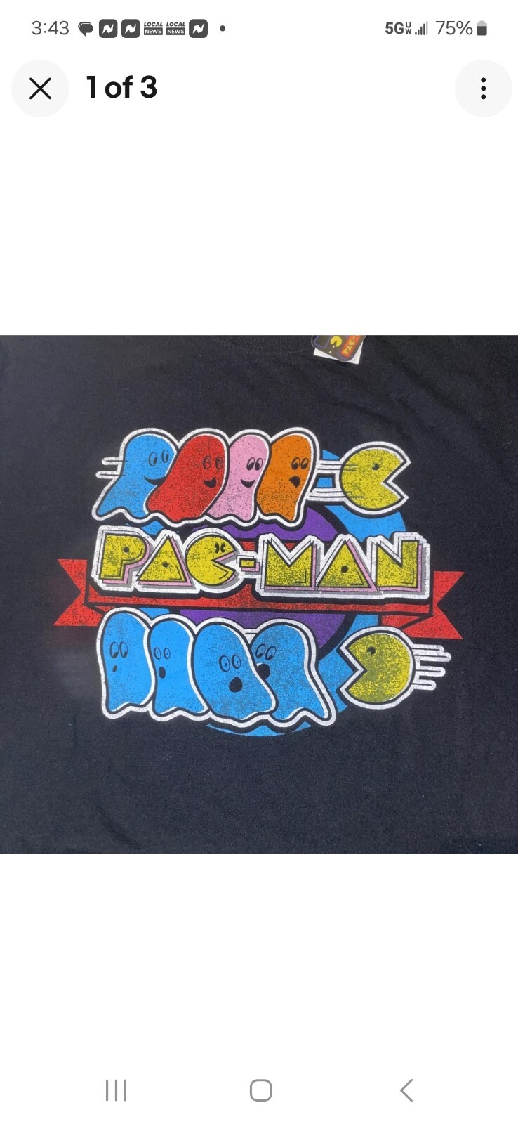 Pac-Man retro style t shirt mens size Extra large 100% Cotton
