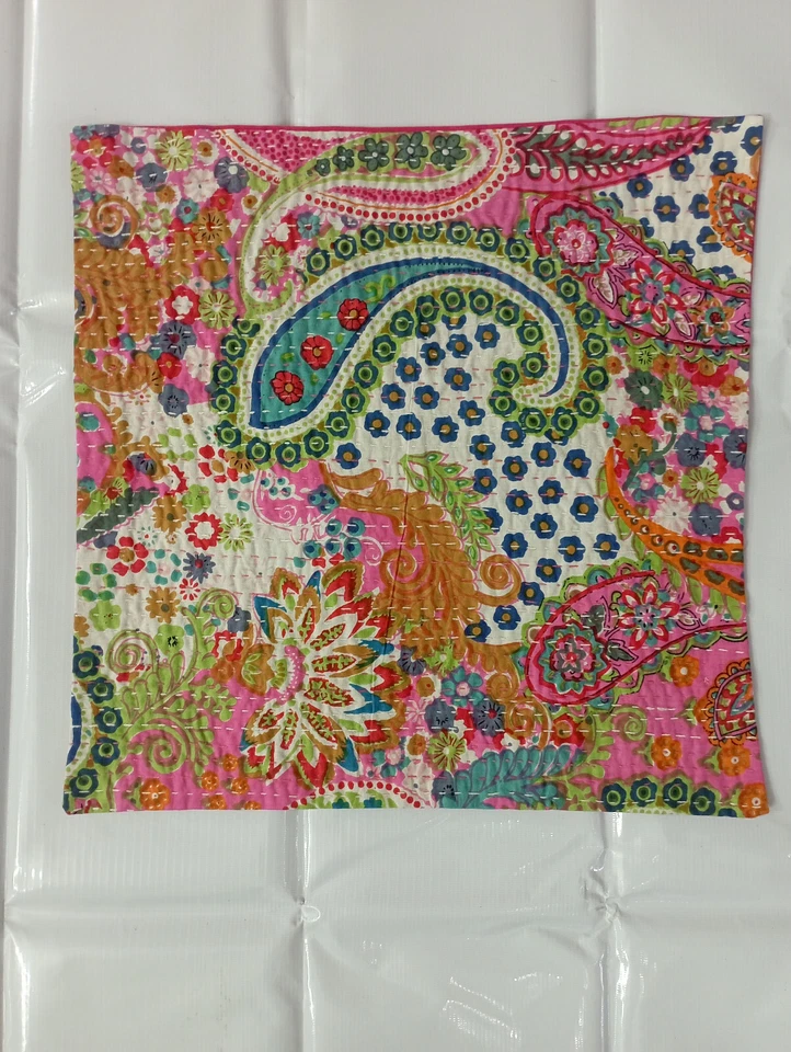 Indian Hand Embroidered Cushion Cover Tapestry Patchwork Throw Pillow Case Decor - Image 2 of 3