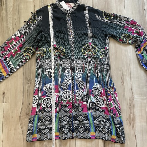 NWT Sapphire Brand Pakistani Formal Beaded Kurta/Tunic Top 100% Silk Multicolor - Picture 17 of 17