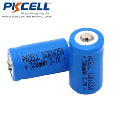 2x 1/2AA 14250 Lithium Rechargeable Battery 300mAh 3.7V Li-ion Batteries