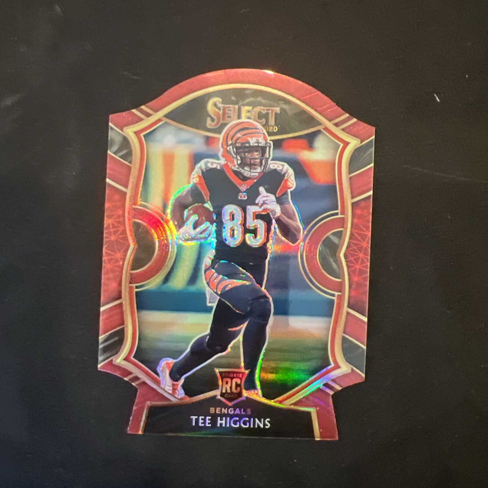 2020 Panini Select - Concourse Orange Prizm Die-Cut #60 Tee Higgins (RC)