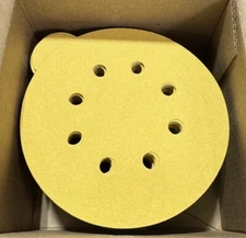 CGW 5" PSA Sanding Discs Gold 8 Hole 180 Grit Aluminum Oxide 100 Pack