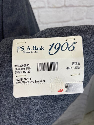 NEW JOS. A. BANK 1905 Mens Gray Athletic STRETCH Sport Coat Blazer Jacket 46R - Picture 4 of 13