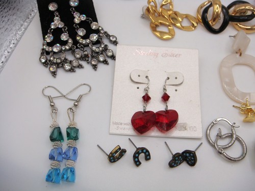 SET BESTEHEND AUS 20 PAAR OHRRINGEN BAUMELN STRASS EMAILLE KRISTALL CREOLEN SET 12 - Bild 19 von 20