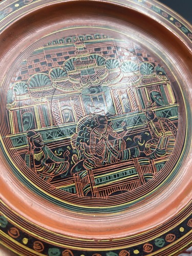 Vintage Burmese Lacquerware Plates Set of 4 - Picture 7 of 7