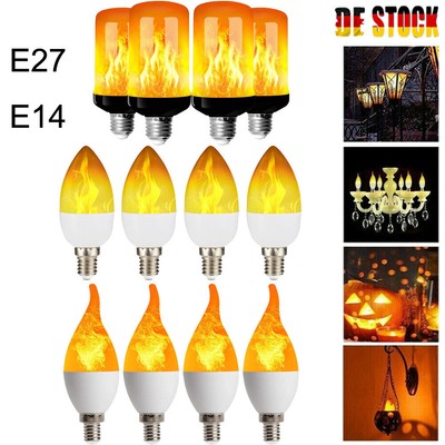 1/2/4 E27 LED FLACKER Feuer Flamme Kerze Glühbirne Atmosphäre Wohnkultur Lampe