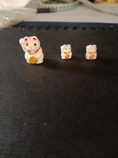 Lucky Cat Ceramic Beads Set Of 3