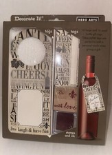 New Hero Arts Decorate It Birthday, Anniversay Wine Gift Tags  Stamps, Ink.