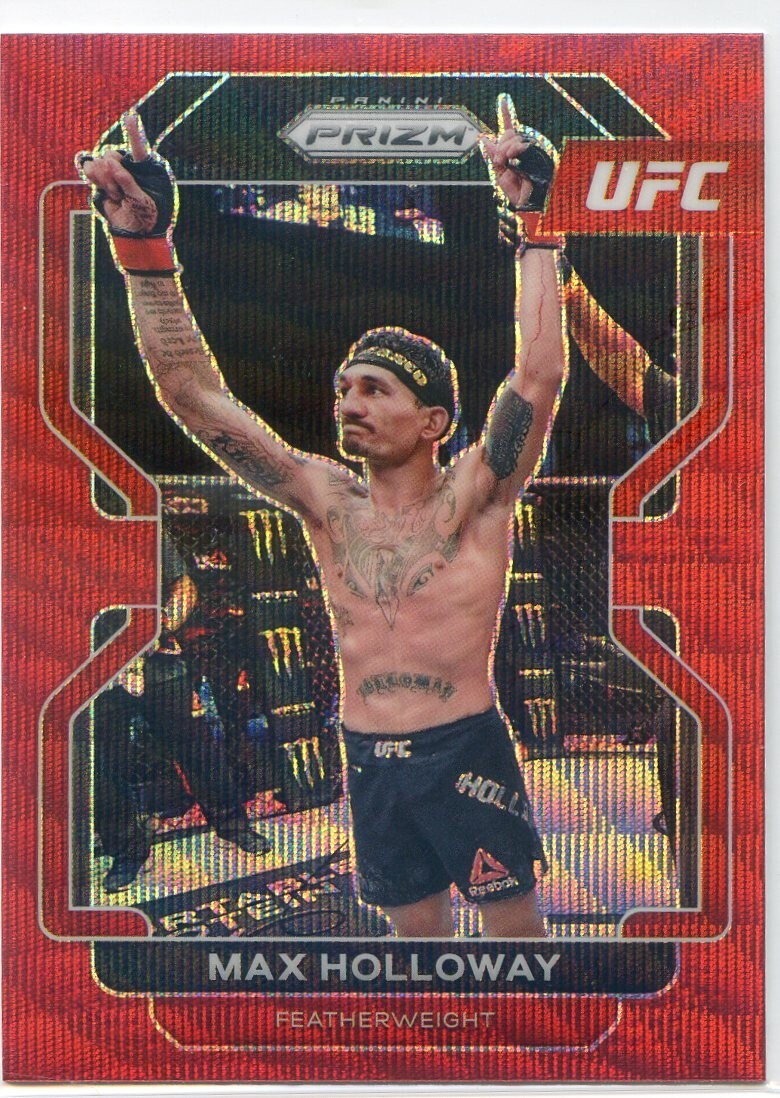 2022 Panini Prizm UFC MAX HOLLOWAY #188 RUBY RED WAVE PRIZM