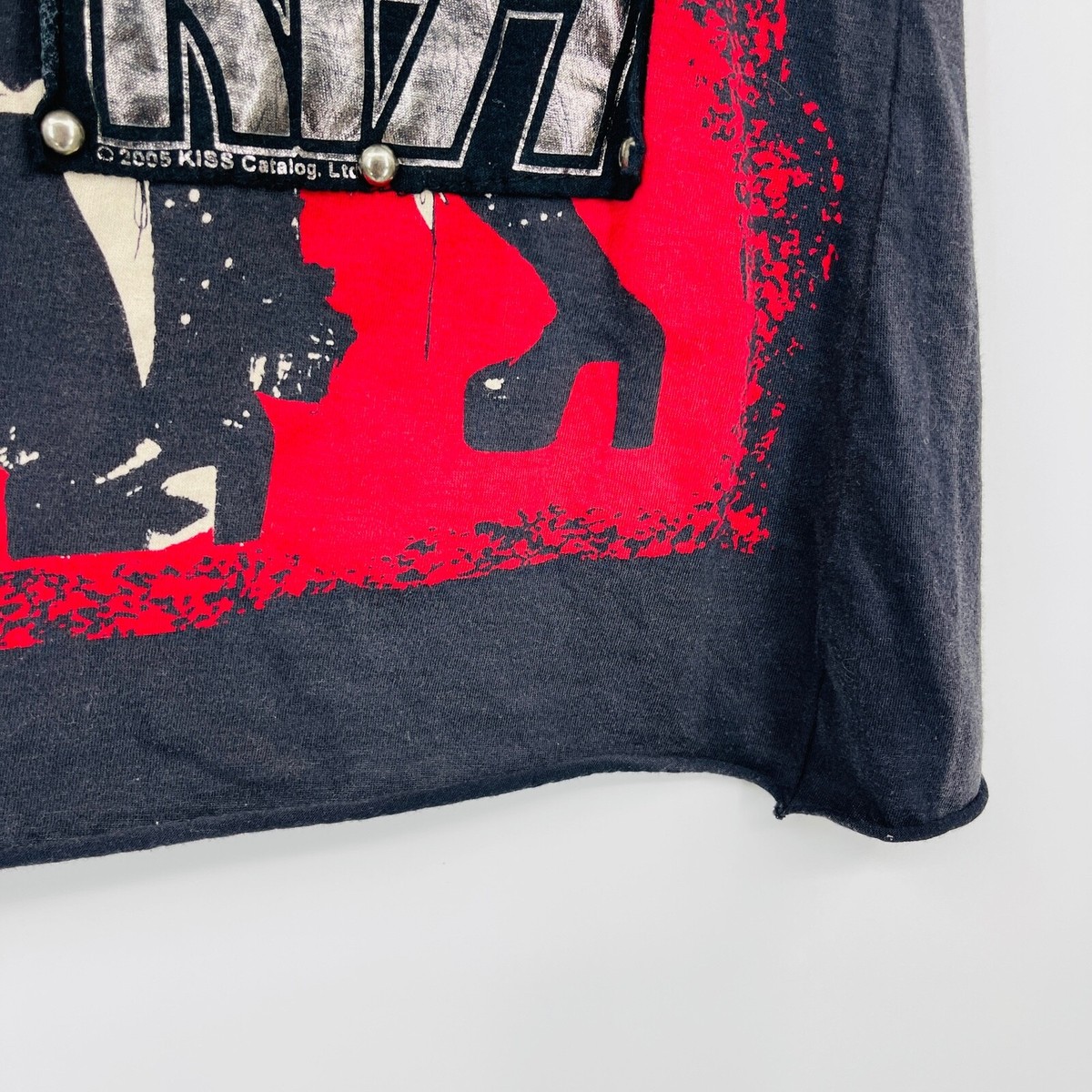 トップス Hotter Than Hell VTG Glamhead Kiss Hotter Than Hell Tee Shirt Black Studded