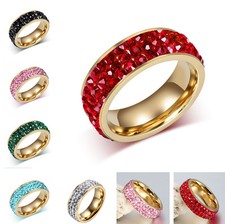 Gold Plated Titanium Steel Ring Women/Men's Engagement Wedding Band 20pcs