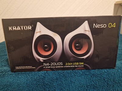 Krator Neso 04 Desktop Computer PC Lautsprecher USB mit AUX 5W weiß