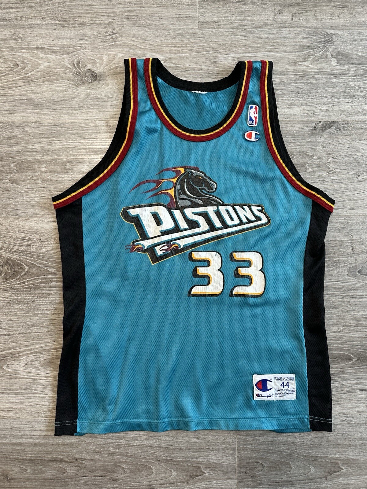 Vintage Grant Hill Champion NBA Jersey Size 44 Detroit Pistons