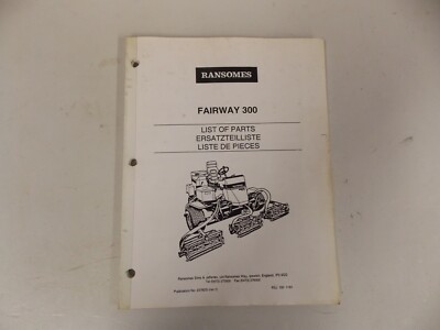 RANSOMES PARTS MANUAL FOR FAIRWAY 300 GOLF REEL LAWN MOWER (MULTI LANGUAGES)