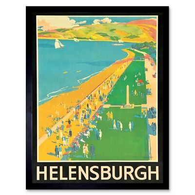 Advert Lner Helensburgh Scotland Beach Coast Clyde 12X16 Inch Framed Art Print