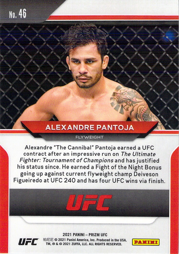 Alexandre Pantoja 2021 Panini Prizm UFC Debut Edition 1st Chrome