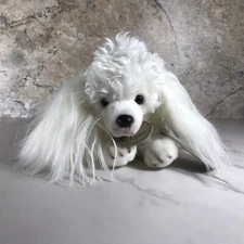 RUSS BERRIE YOMIKO CLASSICS WHITE LONG HAIR POODLE PLUSH STUFFED ANIMAL W/TAG