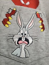 Vintage Never Worn Warner Brothers Bugs Bunny Cartoon Embroidered T-Shirt Size M