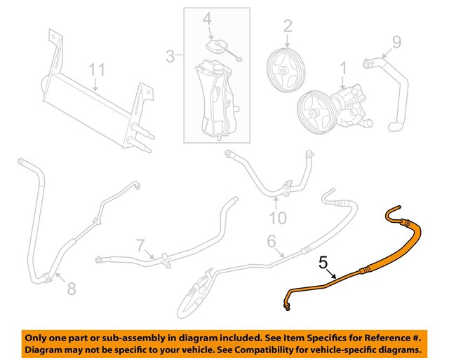 Ford OEM Power Steering Pressure Hose 7C3Z3A719G Image 5 for sale