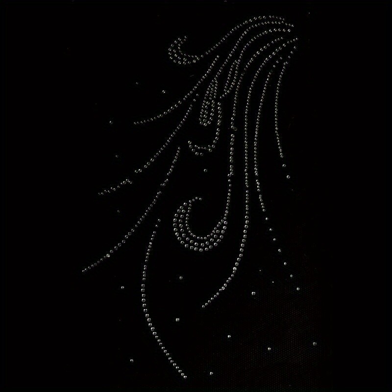 6/10x Hot Fix Feather Rhinestones Heat Transfer Iron On Patch Garment Decal Trim