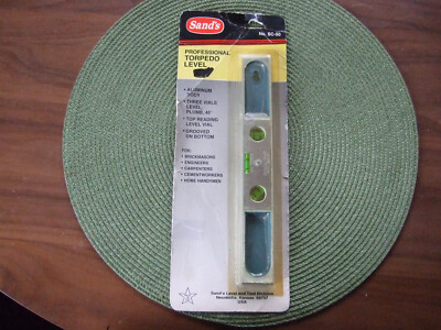 VTG, SAND S PROFESSIONAL ALUMINUM TORPEDO LEVEL MADE USA NEW SEALED!!!