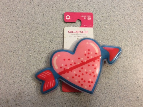 Boots & Barkley Collar Slide Valentine Heart with Arrow Pet Dog Cat Plastic