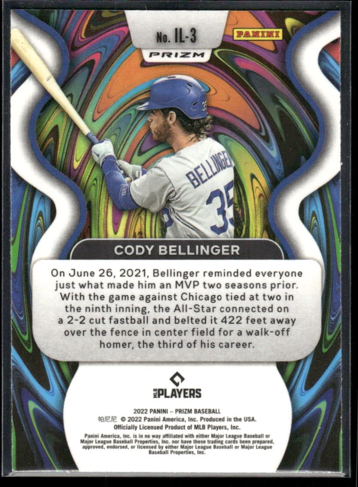 #IL-3 Cody Bellinger 2022 Panini Prizm Illumination White Wave Prizm - Image 2 of 2
