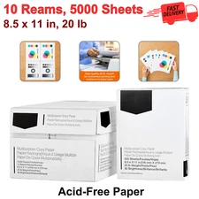Multipurpose Copy Printer Paper, 8.5" x 11", 20 lb, 10 Reams, 5000 Sheets, 92
