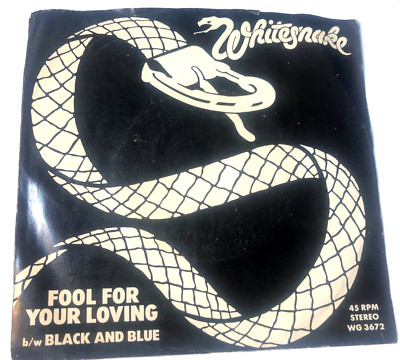 Whitesnake 7'' Record 45 & Picture Sleeve Fool For Your Loving / Black And Blue