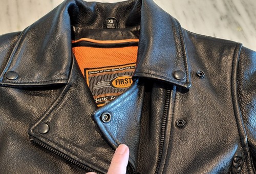First Classics Leather Apparel Women's Montorcycle Jacket Thinsulate Liner Sz XS - Picture 5 of 15