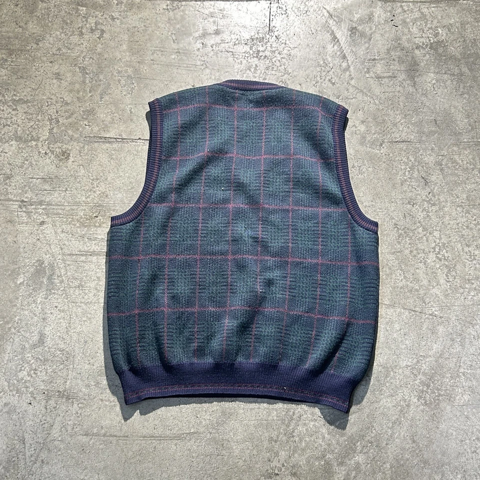 Club Room 100% Pure Wool Sweater Vest Green And Red Men’s Size Large - Image 4 of 4