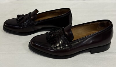 Bostonian Florentine Croc Insert Burgundy Tassel Loafer Vintage Size 10.5 Italy Bostonian Florentine Tassel Loafer Dress Shoes Burgundy  main image 4