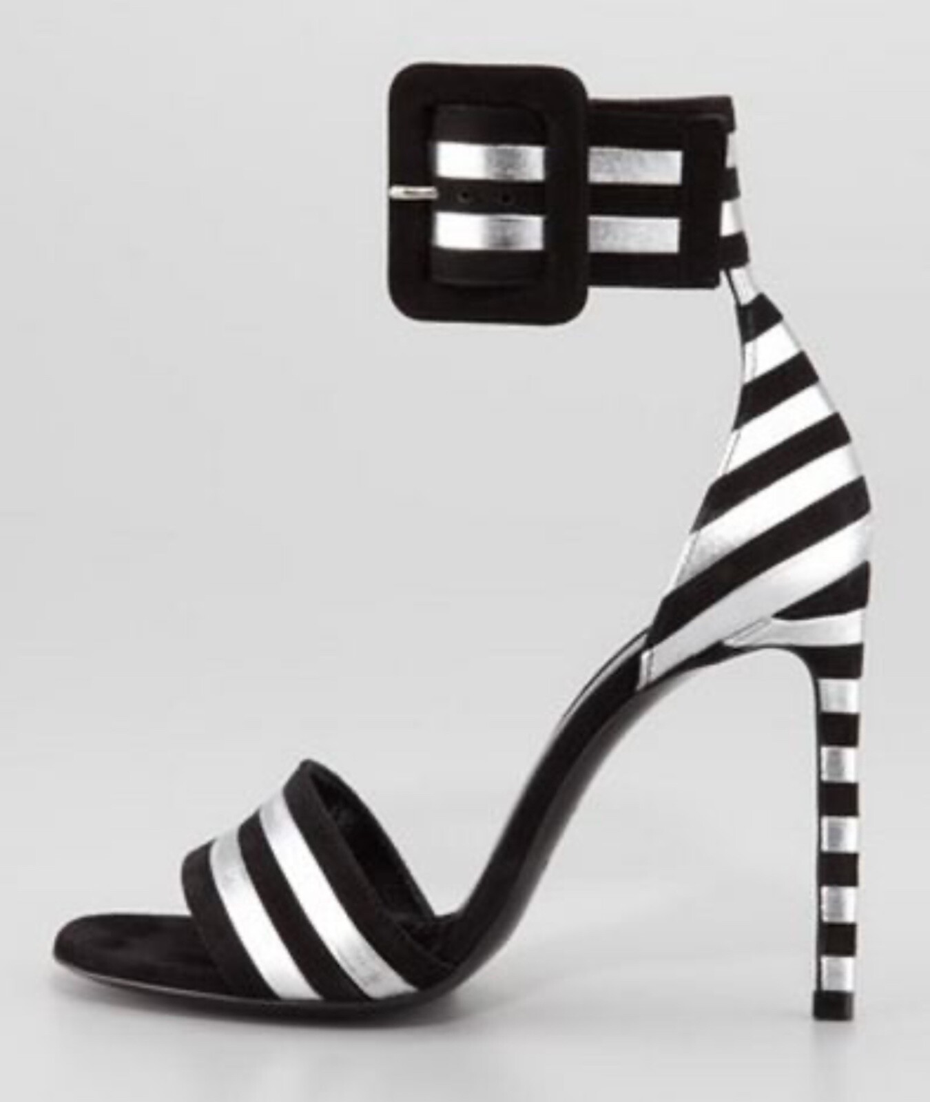 Sandali alla caviglia Saint Laurent Paloma a righe 40 10 nuovi con scatola