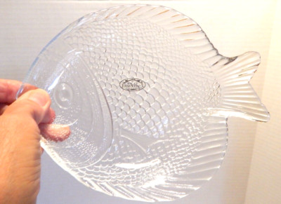 Home Essentials Seaside Fish Shaped Glass Appetizer/Bread Dishes ~ Set of 4