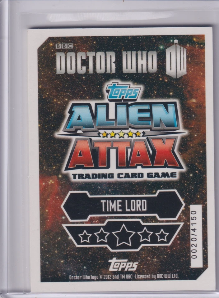 DR DOCTOR WHO TOPPS ALIEN ATTAX 50TH ANNIVERSARY ELEVENTH COSTUME RELIC CARD - Image 2 of 2
