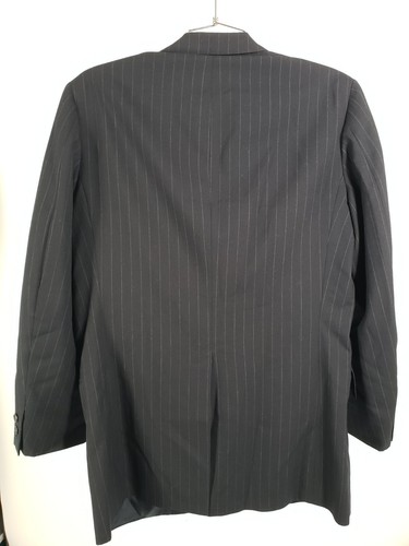 Brooks Brothers Brooksease Mens 41L Black Gray Pinstripe Blazer Sport Jacket - Picture 4 of 13
