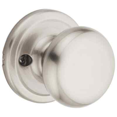 Kwikset Juno Satin Nickel Half-Dummy Door Knob Microban Antimicrobial Technology