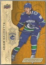 2018-19 Upper Deck Engrained Faux Wood Rookies ADAM GAUDETTE #99 #13/299 Canucks