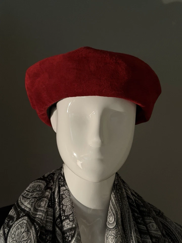 Boina de gamuza roja Eric Javits O/S Foto 2 de 4