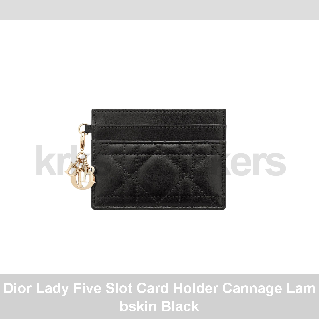 Dior Lady 5-Slot Card Holder in Black Cannage Lambskin