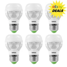 SANSI LED Light Bulbs 60W Equiv. 9W 4000K Clear White Efficient E26 Lamp 6 pcs