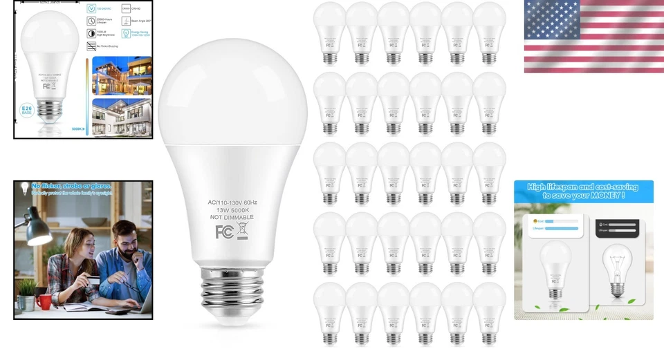 Efficient 100W Equivalent LED Bulbs 30-Pack - Image 2 of 4