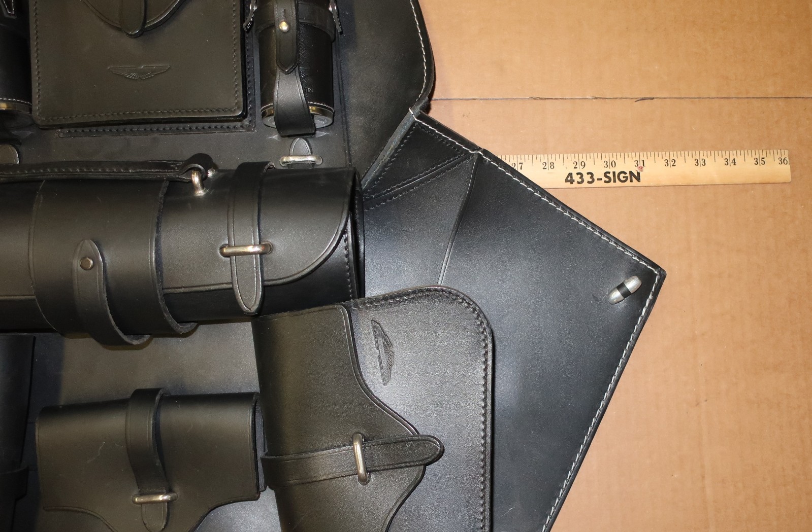 ASTON MARTIN LEATHER SADDLE BAGS LUGGAGE DB9 DBS Virage