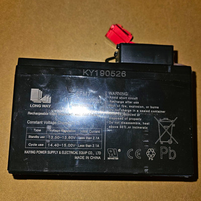 Long Way 6FM7 12V 7Ah Rechargeable Sealed Lead Acid Battery, Valve Regulated