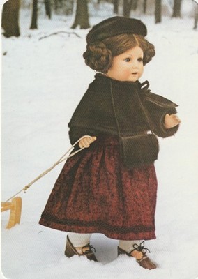 AK GF  (3) Puppe Paulinchen aus dem Kalender Merck