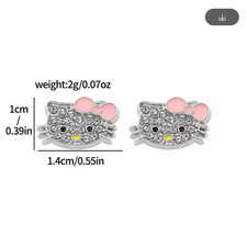 Tiny Cute Hello Kitty Bling Stud Earrings New