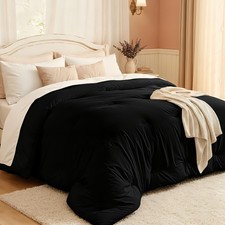 Down Alternative Comforter Queen Size Duvet Insert Quilted Black 1 PCS